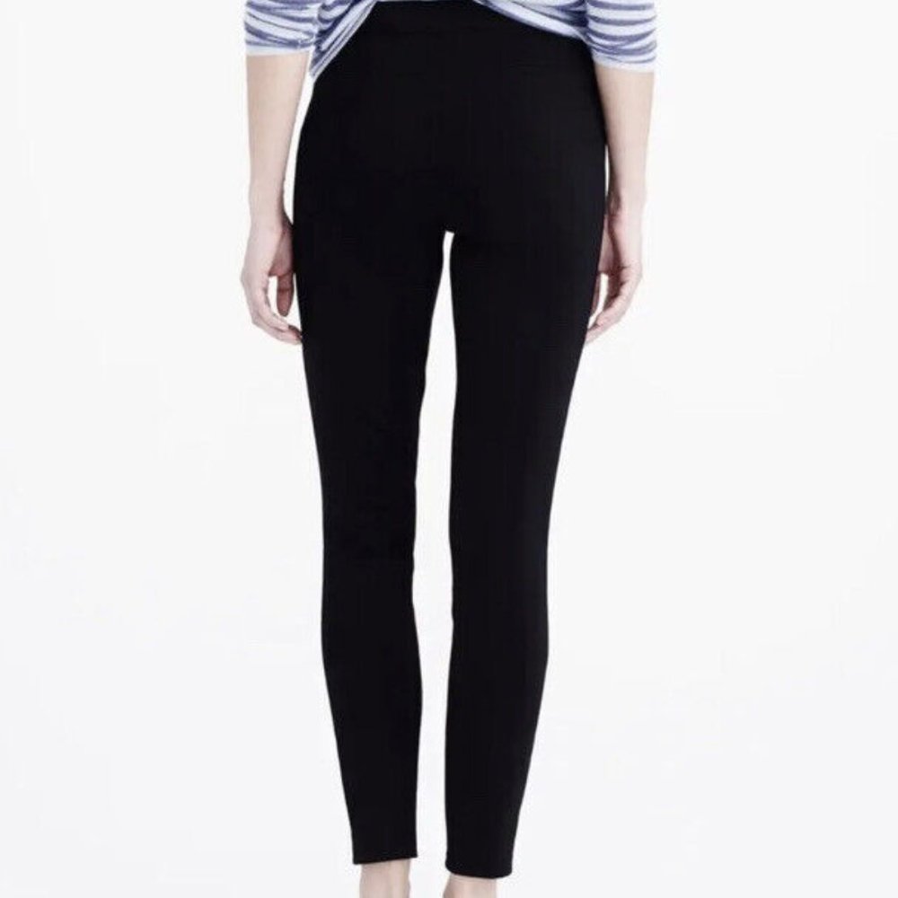 J.Crew Pixie Ankle Ponte Pant Women’s Slim Black Knit Zip Pockets Size2R B3985 - Picture 2 of 9